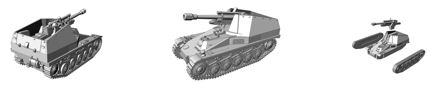 sd.kfz 124 Wespe - German Army - 28mm Scale -  wargame3d