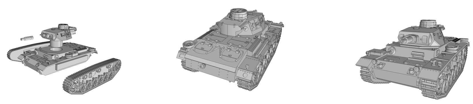 pz-kpfw III ausf N - German Army - 28mm Scale -  wargame3d