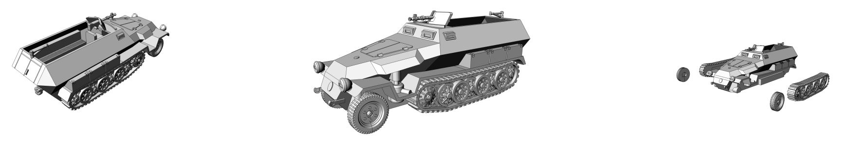 Sd.Kfz 251 C - German Army - 28mm Scale -  wargame3d
