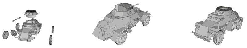 Sd.Kfz 222 - German Army - 28mm Scale - Bolt Action - wargame3d