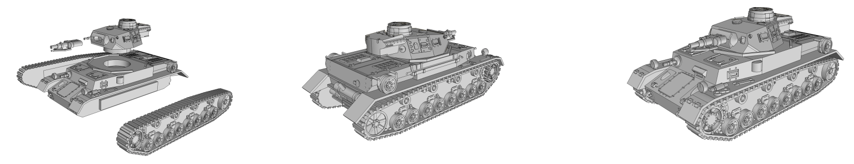PZ.KPFW. IV F1 - German Army - 28mm Scale -  wargame3d
