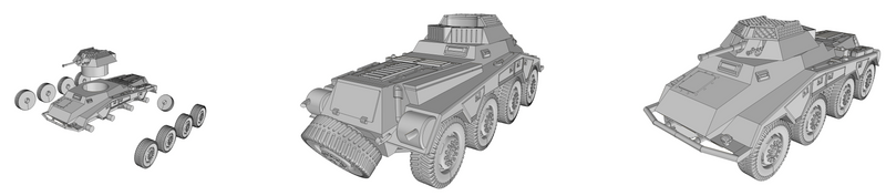 Sd.Kfz 234 1 - German Army - 28mm Scale - Bolt Action - wargame3d