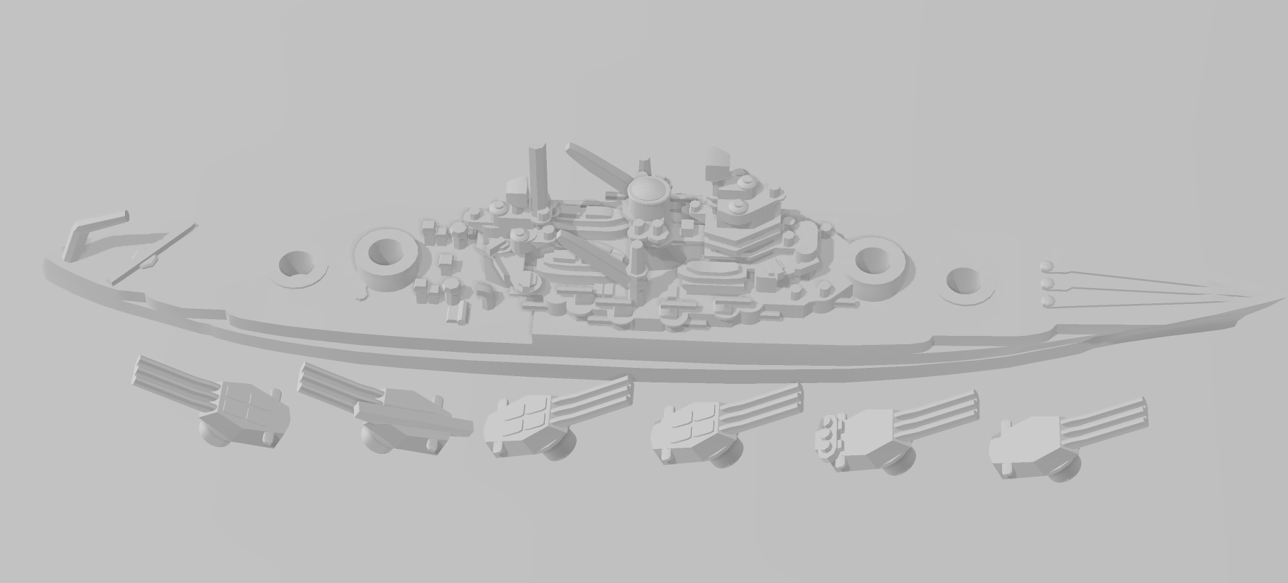 New Mexico - US Navy - Rotating Turret - Wargaming - Naval Miniature