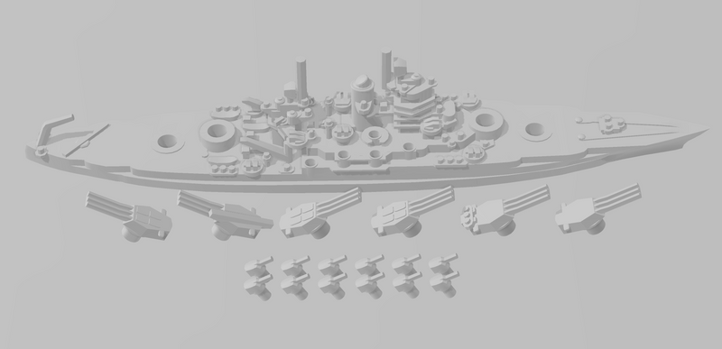 New Mexico - US Navy - Rotating Turret - Wargaming - Naval Miniature