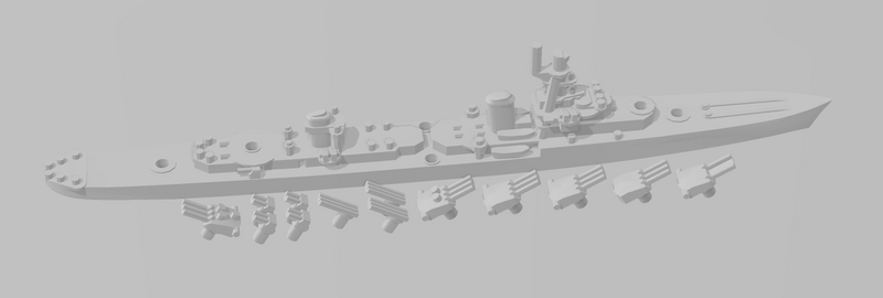 Emile Bertin - French Navy - Rotating Turret - Wargaming - Naval Miniature