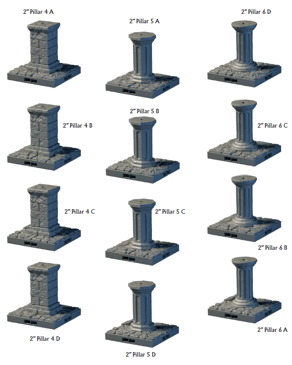 More Pillars - Lost Dungeons - DragonLock - DND - Pathfinder - RPG - Dungeon & Dragons - 28 mm/ 1" - Terrain - Fat Dragon Games