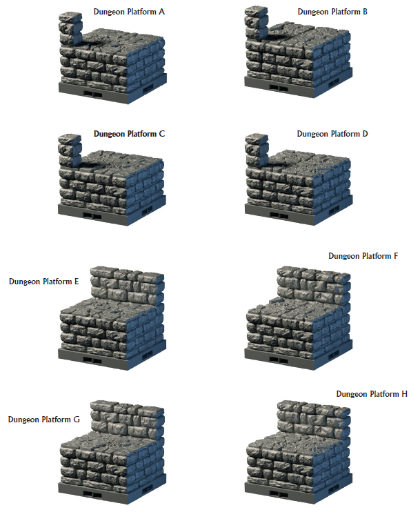 Dungeon Platforms - Lost Dungeons - DragonLock - DND - Pathfinder - RPG - Dungeon & Dragons - 28 mm/ 1" - Terrain - Fat Dragon Games