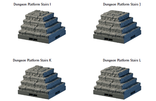 Dungeon Stair Platforms- Lost Dungeons - DragonLock - DND - Pathfinder - RPG - Dungeon & Dragons - 28 mm/ 1" - Terrain - Fat Dragon Games