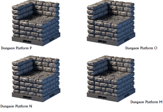 Dungeon Stair Platforms- Lost Dungeons - DragonLock - DND - Pathfinder - RPG - Dungeon & Dragons - 28 mm/ 1" - Terrain - Fat Dragon Games