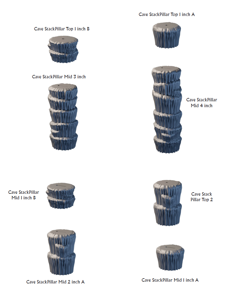 Cavern Stacking Pillars - Lost Dungeons - DragonLock - DND - Pathfinder - RPG - Dungeon & Dragons - 28 mm/ 1" - Terrain - Fat Dragon Games