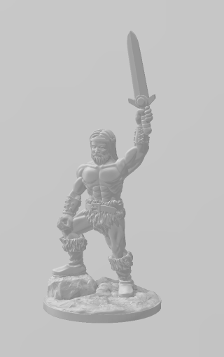 Barbarian - DND - Pathfinder - RPG - Dungeon & Dragons - Miniature - Mini - 28 mm / 1" - Fat Dragon Games