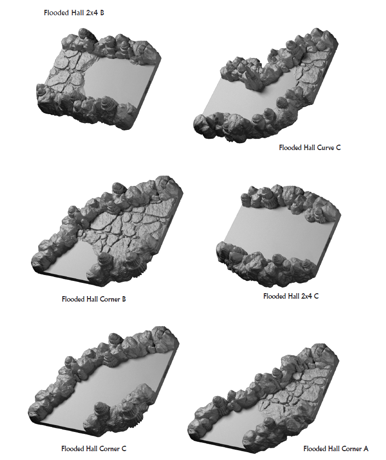 Flooded Caverns - Lost Dungeons - DragonLock - DND - Pathfinder - RPG - Dungeon & Dragons - 28 mm/ 1" - Terrain - Fat Dragon Games