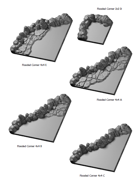 More Flooded Caverns - Lost Dungeons - DragonLock - DND - Pathfinder - RPG - Dungeon & Dragons - 28 mm/ 1" - Terrain - Fat Dragon Games