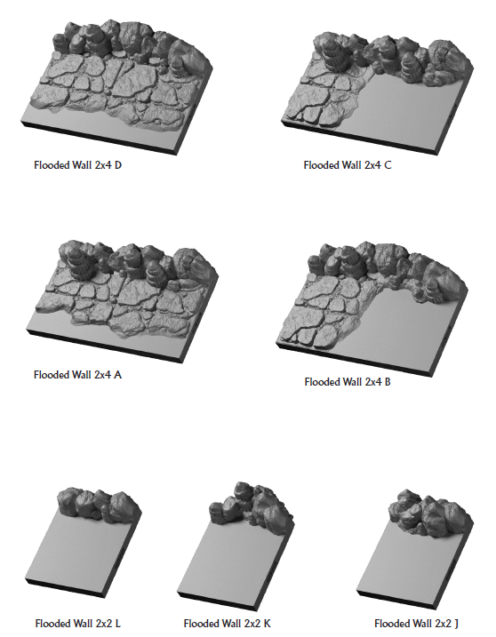 Even More Flooded Caverns - Lost Dungeons - DragonLock - DND - Pathfinder - RPG - Dungeon & Dragons - 28 mm/ 1" - Terrain - Fat Dragon Games