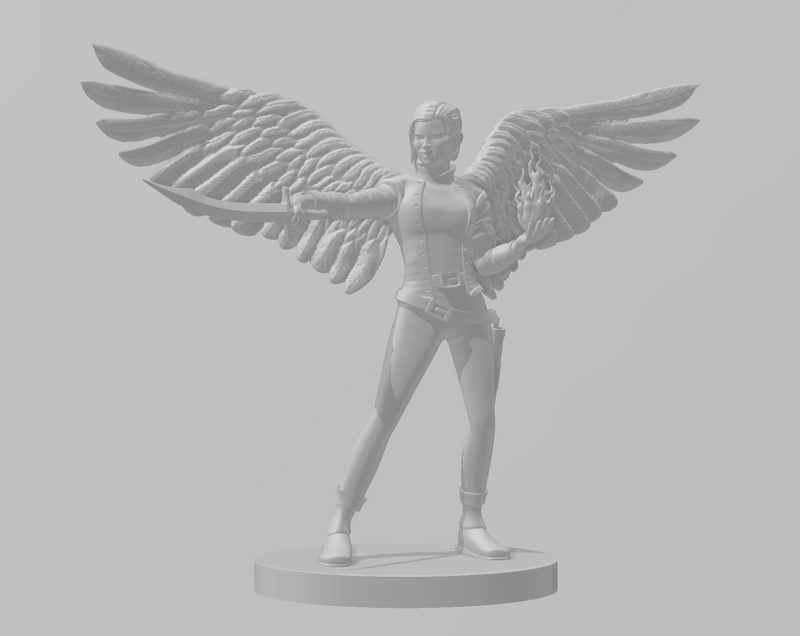 Aasimar Female Hexblade Warlock Mini - DND - Pathfinder - Dungeons & Dragons - RPG - Tabletop - mz4250- Miniature-28mm-1"Scale