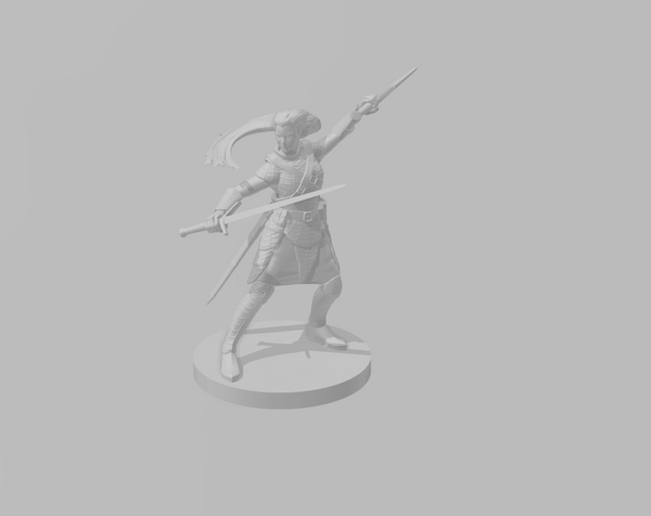 Drow Female Bladeslinger - DND - Pathfinder - Dungeons & Dragons - RPG - Tabletop - mz4250- Miniature-28mm-1"Scale