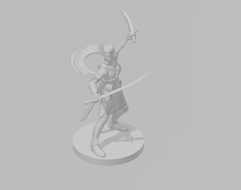 Drow Female Bladeslinger - DND - Pathfinder - Dungeons & Dragons - RPG - Tabletop - mz4250- Miniature-28mm-1"Scale