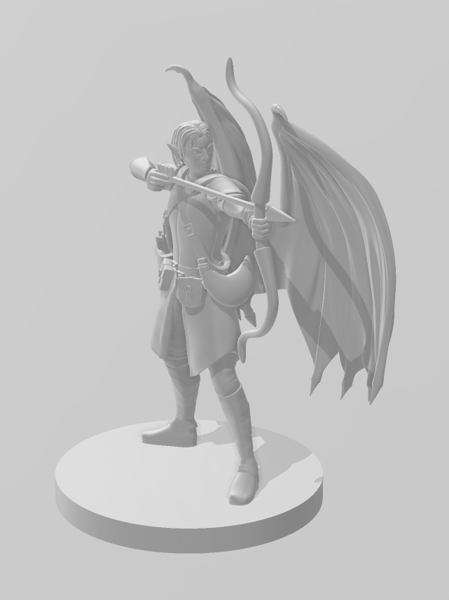 Elf Female Draconic Winged Ranger - DND - Pathfinder - Dungeons & Dragons - RPG - Tabletop - mz4250- Miniature-28mm-1"Scale