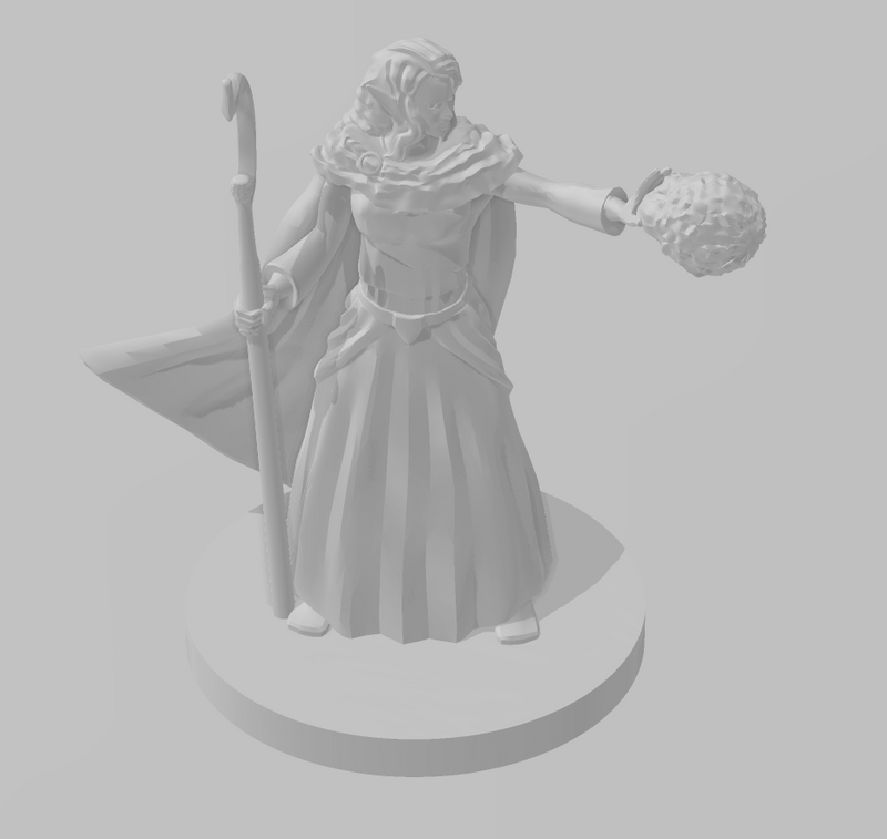 Female Elf Druid - DND - Pathfinder - Dungeons & Dragons - RPG - Tabletop - mz4250- Miniature-28mm-1"Scale