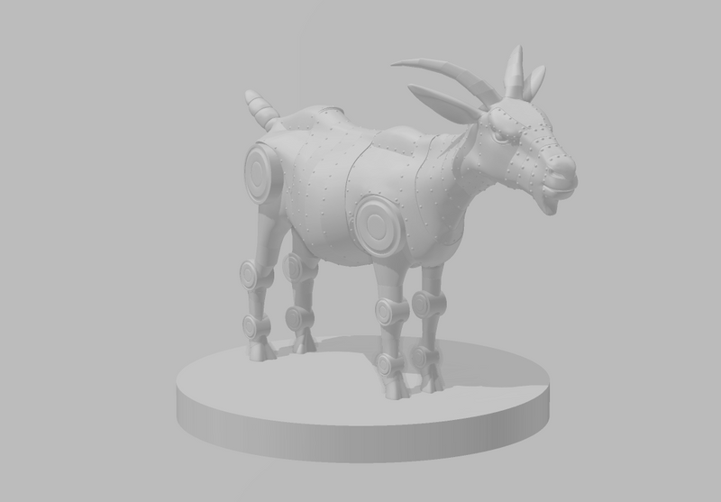 Goat Steel Defender - DND - Pathfinder - Dungeons & Dragons - RPG - Tabletop - mz4250- Miniature-28mm-1"Scale