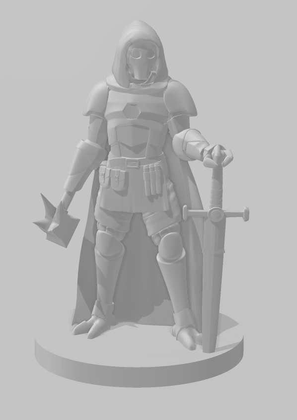 Porcelain Warforged Fighter - DND - Pathfinder - Dungeons & Dragons - RPG - Tabletop - mz4250- Miniature-28mm-1"Scale