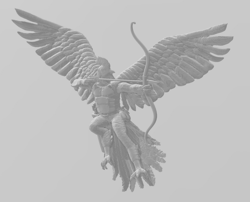 Rooster Aarakocra Ranger - DND - Pathfinder - Dungeons & Dragons - RPG - Tabletop - mz4250- Miniature-28mm-1"Scale