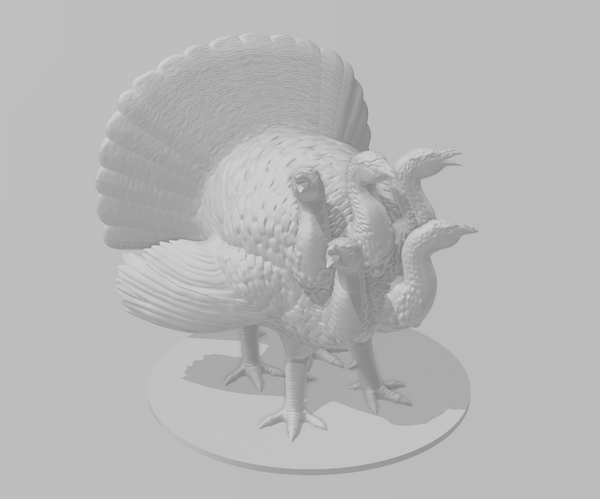 Turkey Hydra - DND - Pathfinder - Dungeons & Dragons - RPG - Tabletop - mz4250- Miniature-28mm-1"Scale