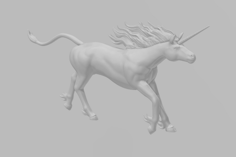 Unicorn Running - DND - Pathfinder - Dungeons & Dragons - RPG - Tabletop - mz4250- Miniature-28mm-1"Scale