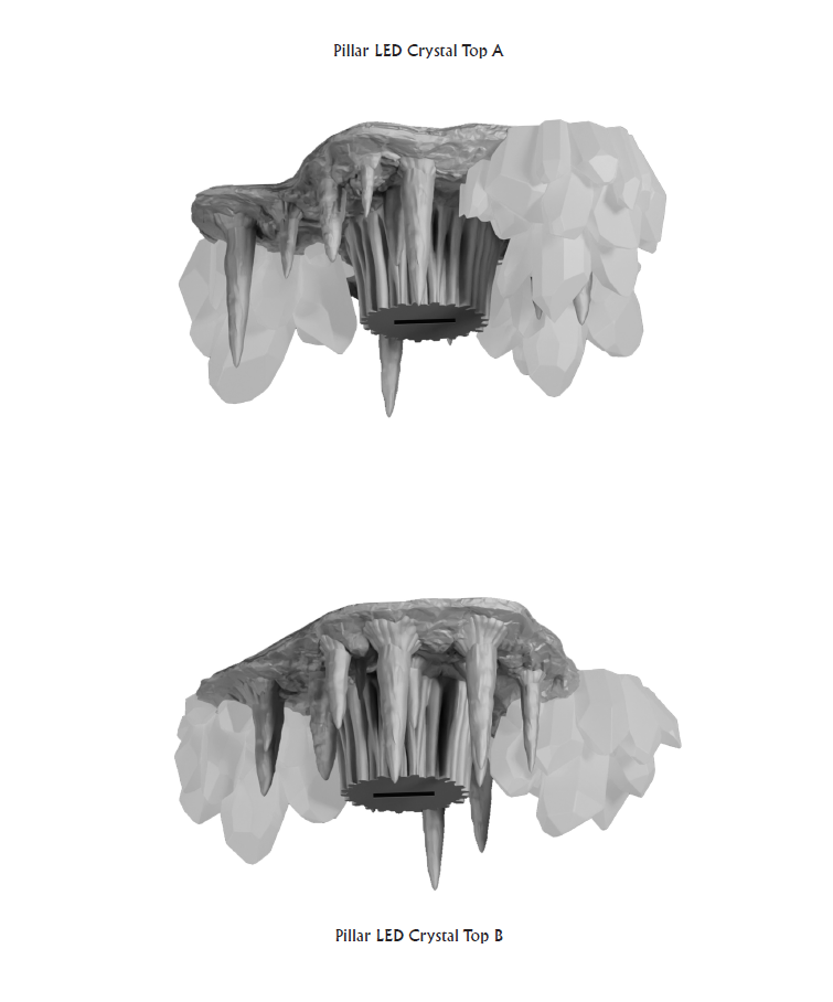 Cavern LED Crystals- 28 mm / 1" - DragonLock - DND - Pathfinder - RPG - Dungeon & Dragons - Terrain - Fat Dragon Games