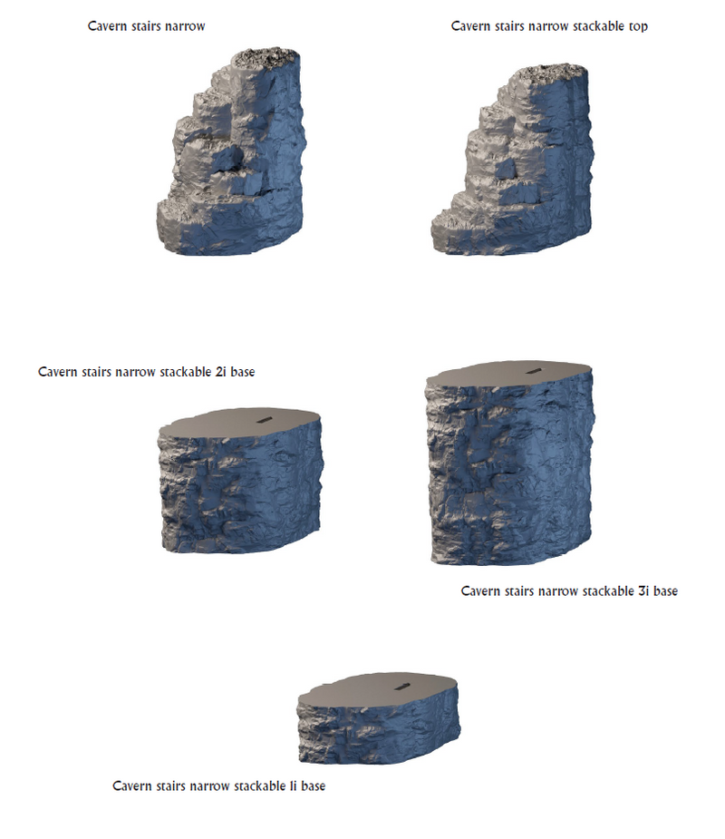 Cavern Modular Stairs - 28 mm / 1" - DragonLock - DND - Pathfinder - RPG - Dungeon & Dragons - Terrain - Fat Dragon Games