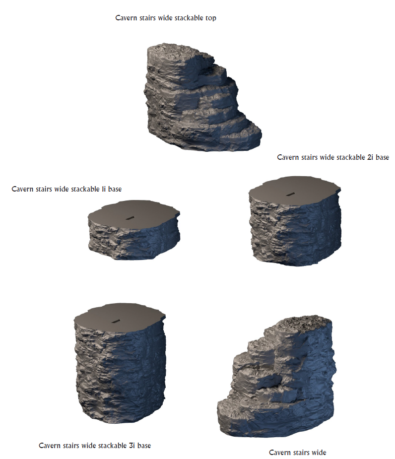 Cavern Modular Stairs - 28 mm / 1" - DragonLock - DND - Pathfinder - RPG - Dungeon & Dragons - Terrain - Fat Dragon Games