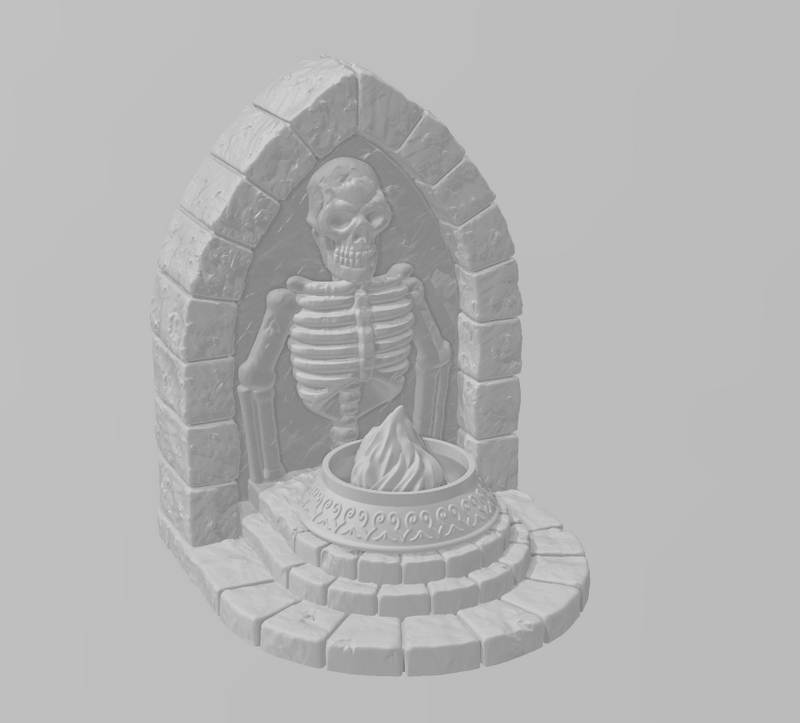 Skeleton Statue - 28 mm / 1" - DragonLock - DND - Pathfinder - RPG - Dungeon & Dragons - Terrain - Fat Dragon Games