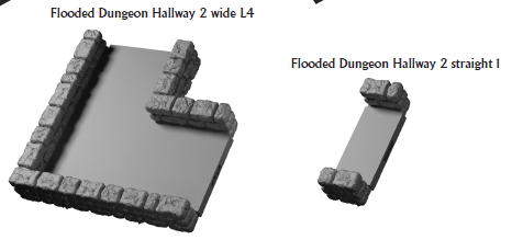 Flooded Dungeon Hallways - 28 mm / 1" - DragonLock - DND - Pathfinder - RPG - Dungeon & Dragons - Terrain - Fat Dragon Games