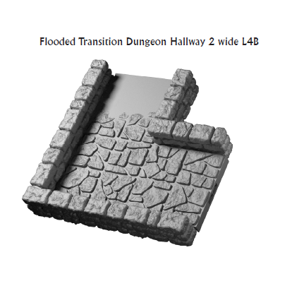 Flooded Transitional Hallway 2in - 28 mm / 1" - DragonLock - DND - Pathfinder - RPG - Dungeon & Dragons - Terrain - Fat Dragon Games