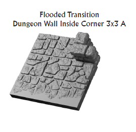 Flooded Transitional Inside and Outside Walls - 28 mm / 1" - DragonLock - DND - Pathfinder - RPG - Dungeon & Dragons - Terrain - Fat Dragon Games