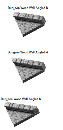 Dungeon Wood Angled Walls - 28 mm / 1" - DragonLock - DND - Pathfinder - RPG - Dungeon & Dragons - Terrain - Fat Dragon Games