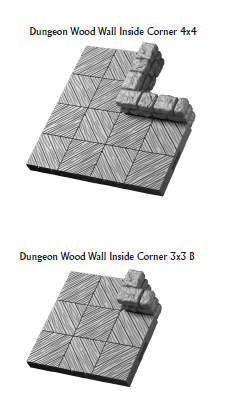 Dungeon Wood Inside and Outside Corners - 28 mm / 1