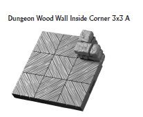 Dungeon Wood Inside and Outside Corners - 28 mm / 1" - DragonLock - DND - Pathfinder - RPG - Dungeon & Dragons - Terrain - Fat Dragon Games