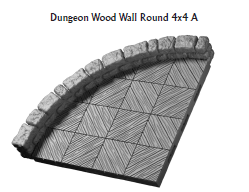 Dungeon Wood Wall Rounds - 28 mm / 1" - DragonLock - DND - Pathfinder - RPG - Dungeon & Dragons - Terrain - Fat Dragon Games