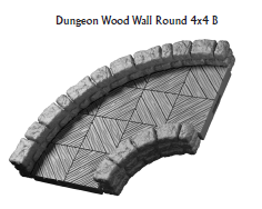 Dungeon Wood Wall Rounds - 28 mm / 1" - DragonLock - DND - Pathfinder - RPG - Dungeon & Dragons - Terrain - Fat Dragon Games