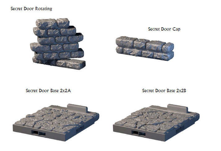 Secret Door - 28 mm / 1" - DragonLock - DND - Pathfinder - RPG - Dungeon & Dragons - Terrain - Fat Dragon Games