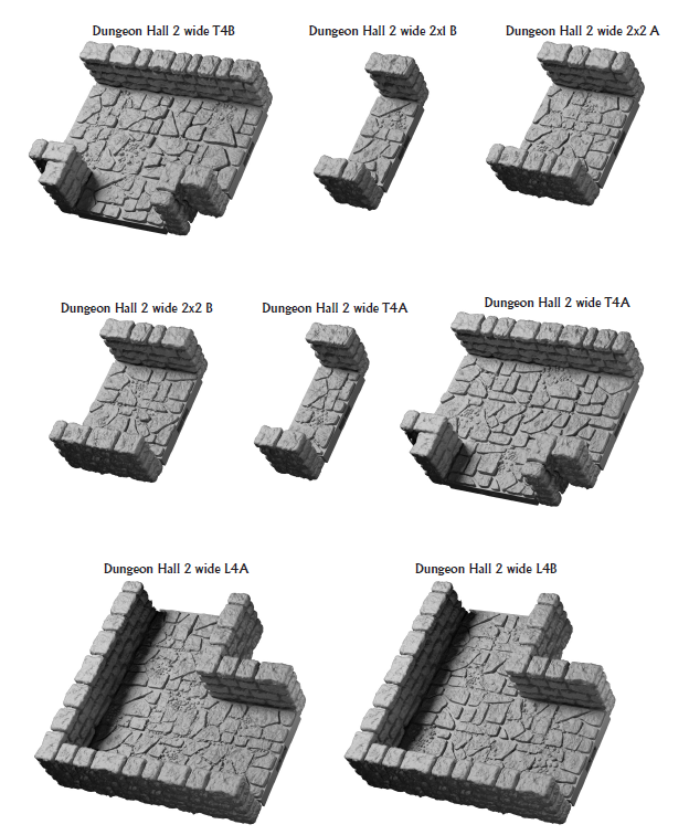 Lost Dungeon Hallways 2in - 28 mm / 1" - DragonLock - DND - Pathfinder - RPG - Dungeon & Dragons - Terrain - Fat Dragon Games