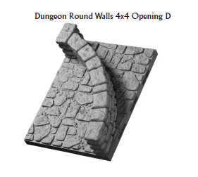 Lost Dungeon Round Walls - 28 mm / 1" - DragonLock - DND - Pathfinder - RPG - Dungeon & Dragons - Terrain - Fat Dragon Games