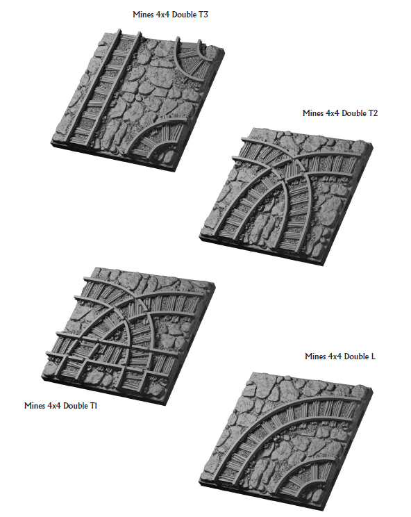 DT Cavern Mines 4x4 Floors  - 28 mm / 1" - DragonLock - DND - Pathfinder - RPG - Dungeon & Dragons - Terrain - Fat Dragon Games