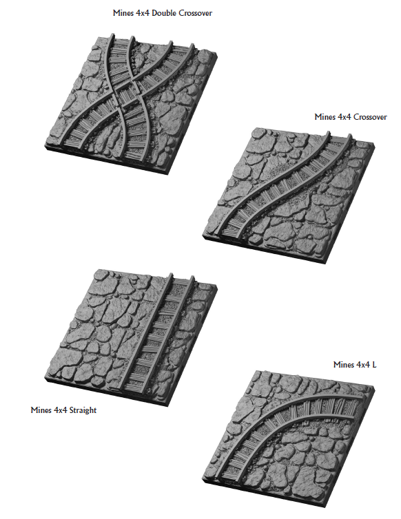 DT Cavern Mines 4x4 Floors  - 28 mm / 1" - DragonLock - DND - Pathfinder - RPG - Dungeon & Dragons - Terrain - Fat Dragon Games