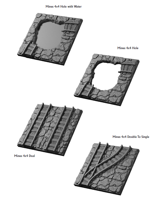 DT Cavern Mines 4x4 Floors  - 28 mm / 1" - DragonLock - DND - Pathfinder - RPG - Dungeon & Dragons - Terrain - Fat Dragon Games