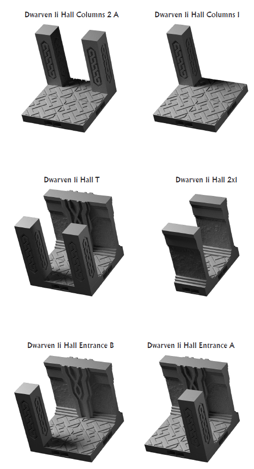 Dwarven 1in Halls - 28 mm / 1" - DragonLock - DND - Pathfinder - RPG - Dungeon & Dragons - Terrain - Fat Dragon Games