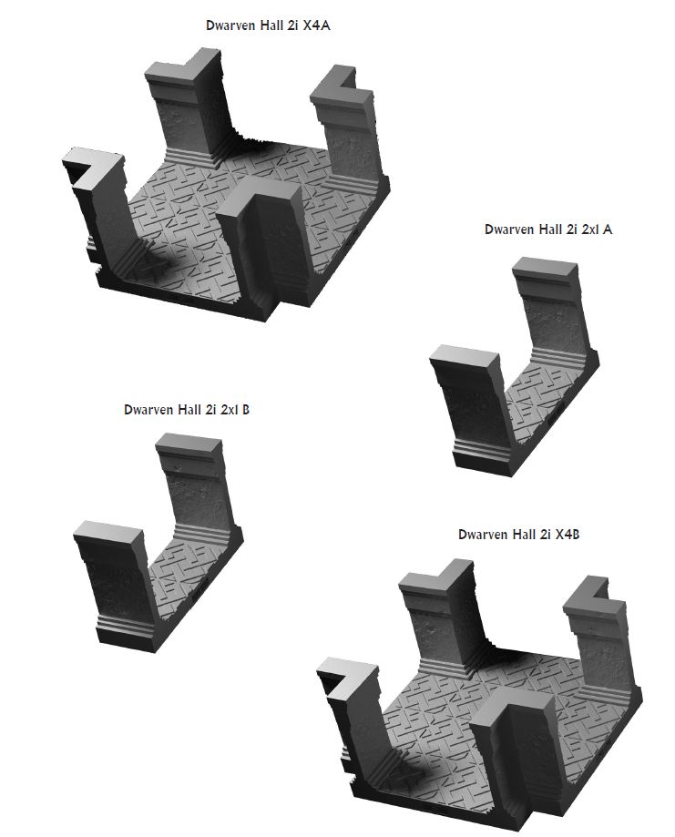 Dwarven 2in Halls - 28 mm / 1" - DragonLock - DND - Pathfinder - RPG - Dungeon & Dragons - Terrain - Fat Dragon Games