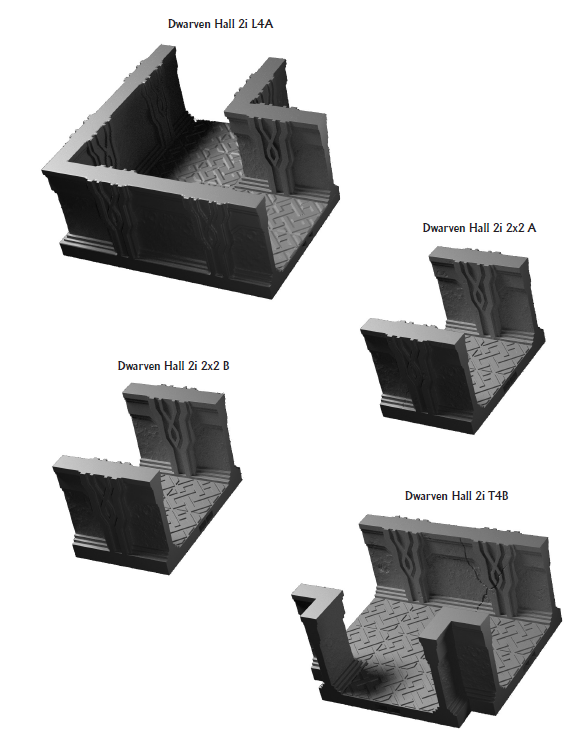 Dwarven 2in Halls - 28 mm / 1" - DragonLock - DND - Pathfinder - RPG - Dungeon & Dragons - Terrain - Fat Dragon Games