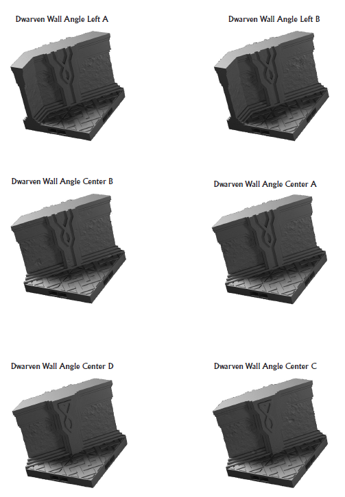 Dwarven Angled Walls - 28 mm / 1" - DragonLock - DND - Pathfinder - RPG - Dungeon & Dragons - Terrain - Fat Dragon Games